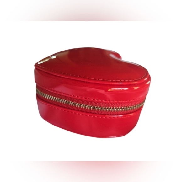 J. Crew Glossy Red Heart Jewelry Case - Picture 4 of 5